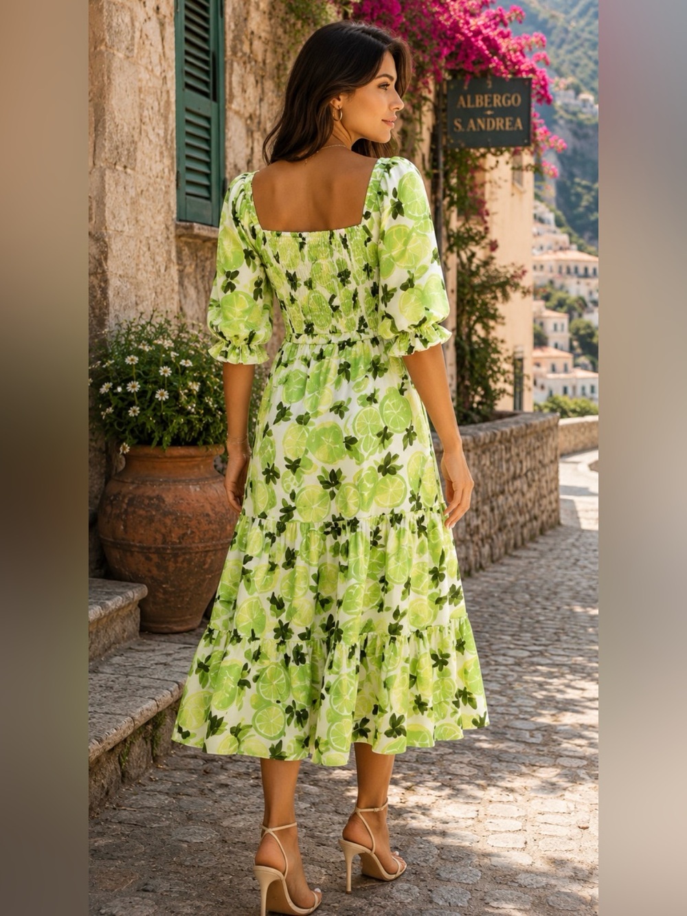 Steve Madden Sunny Lime Challis Midi dress- NWT size S - Picture 2 of 8